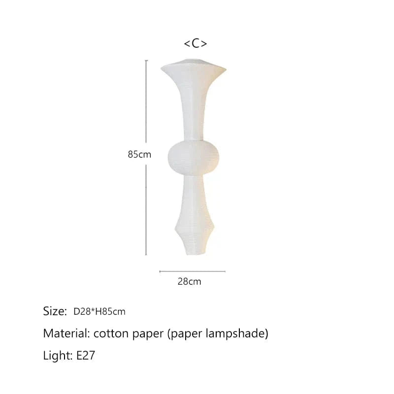 Lustre Nordique Wabi Sabi Vent Papier de Riz Suspension LED Lumières | Marco Lucetti C3 / Lumière 3 couleurs