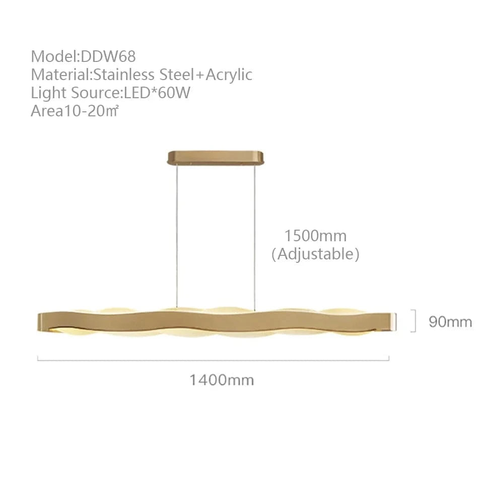 Lustre Nordlux LED Dimmable en Acrylique Style Minimaliste Scandinave | Marco Lucetti L140cm H9cm / Noir / Intensité variable