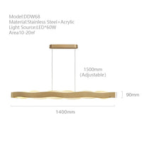 Lustre Nordlux LED Dimmable en Acrylique Style Minimaliste Scandinave | Marco Lucetti L140cm H9cm / Noir / Intensité variable