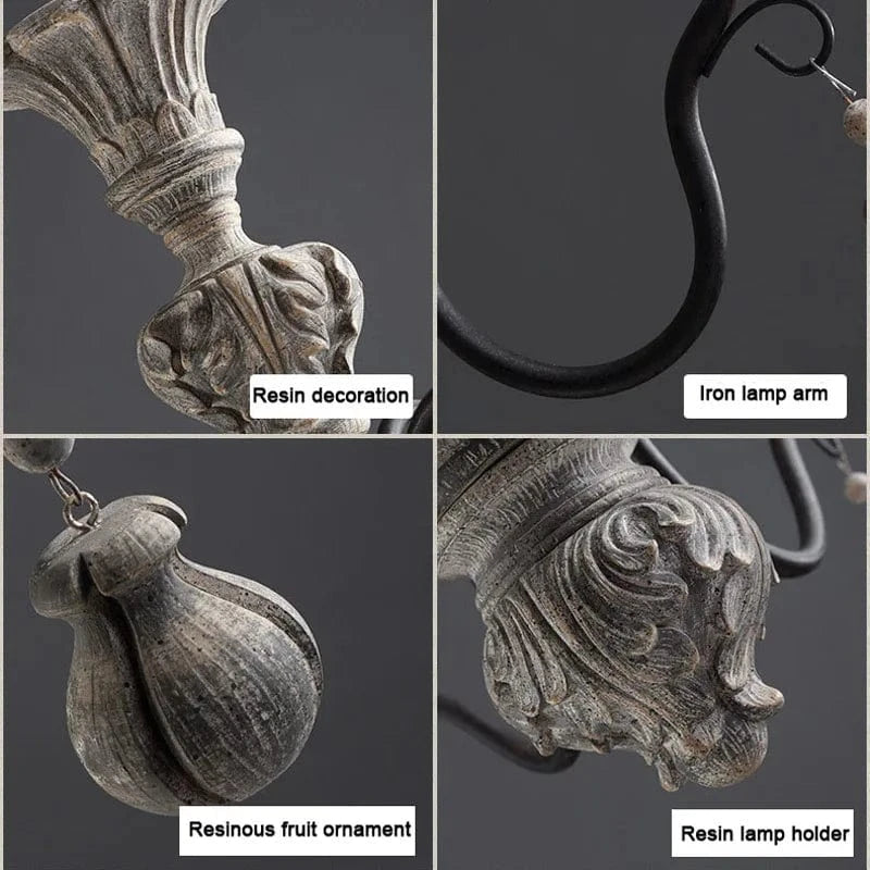 Lustre nostalgique pour salon et chambre - Style rural rétro Américain & français, lampe en fer Art européen | Marco Lucetti