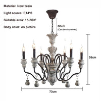 Lustre nostalgique pour salon et chambre - Style rural rétro Américain & français, lampe en fer Art européen | Marco Lucetti