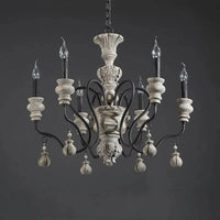 Lustre nostalgique pour salon et chambre - Style rural rétro Américain & français, lampe en fer Art européen | Marco Lucetti