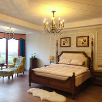 Lustre nostalgique pour salon et chambre - Style rural rétro Américain & français, lampe en fer Art européen | Marco Lucetti