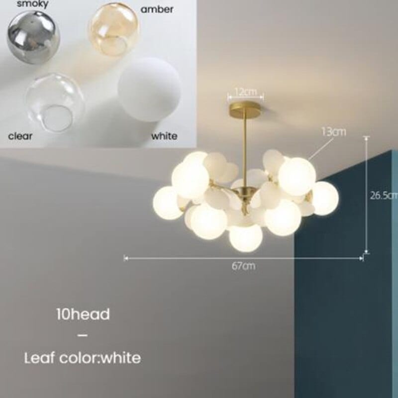 Lustre nuage cristal Rivers | Marco Lucetti 10 lumières - Blanc / Milky / Chaude