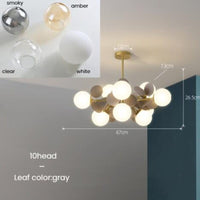 Lustre nuage cristal Rivers | Marco Lucetti 10 lumières - Gris / Milky / Chaude