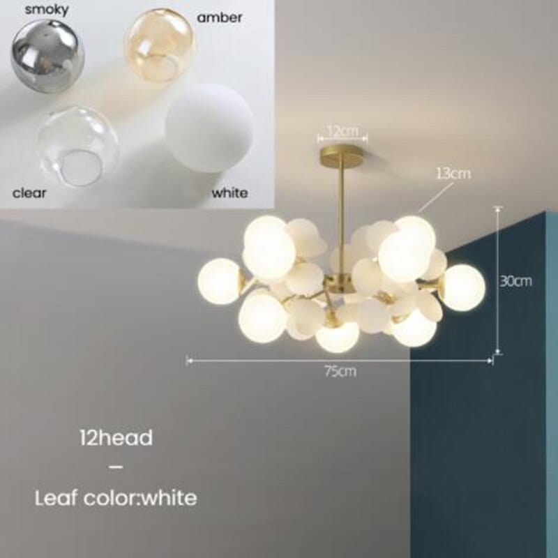 Lustre nuage cristal Rivers | Marco Lucetti 12 lumières - Blanc / Milky / Chaude