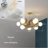 Lustre nuage cristal Rivers | Marco Lucetti 12 lumières - Gris / Milky / Chaude