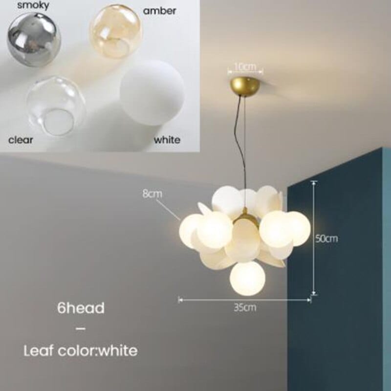 Lustre nuage cristal Rivers | Marco Lucetti 6 lumières - Blanc / Milky / Chaude