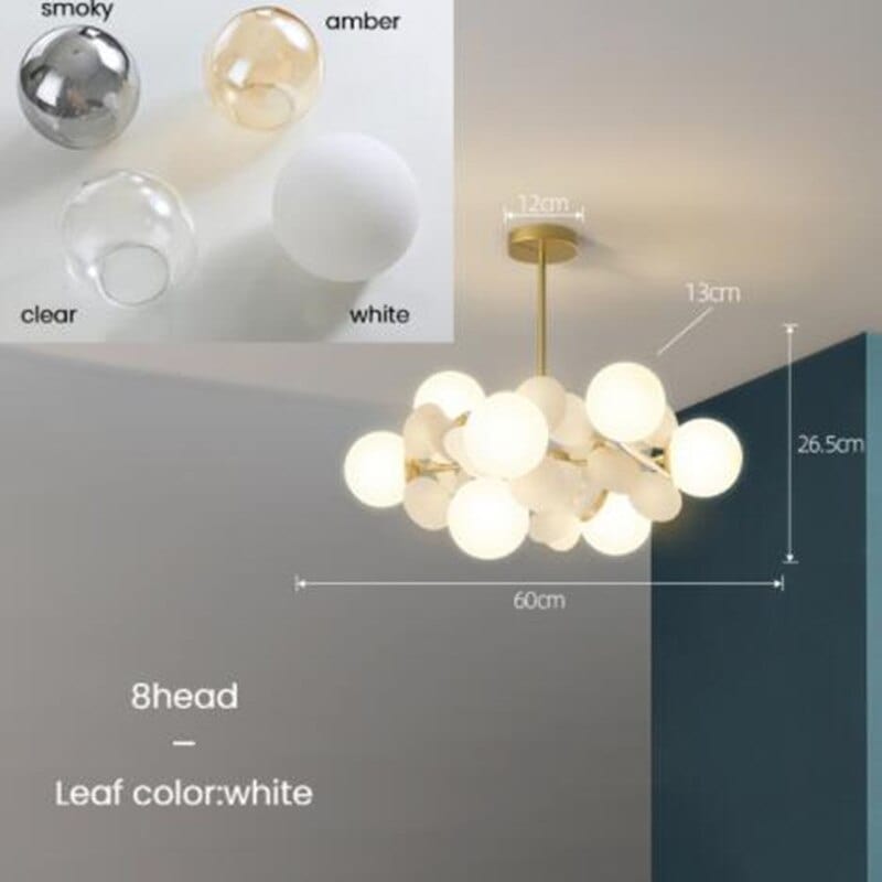 Lustre nuage cristal Rivers | Marco Lucetti 8 lumières - Blanc / Milky / Chaude