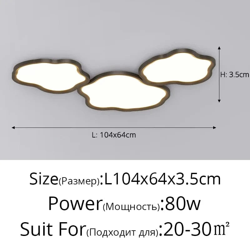 Lustre Nuage Lumineux - Suspension Décoration Intérieure Luminair | Marco Lucetti Noir 104x64cm / Luminosité variable