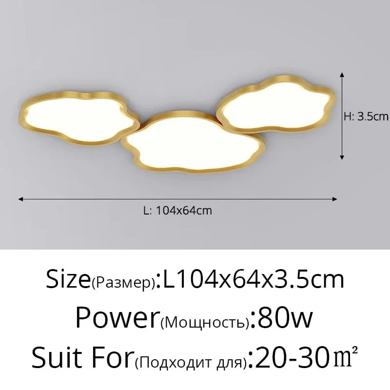 Lustre Nuage Lumineux - Suspension Décoration Intérieure Luminair | Marco Lucetti Or 104x64 cm / Luminosité variable