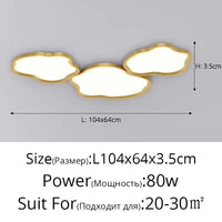 Lustre Nuage Lumineux - Suspension Décoration Intérieure Luminair | Marco Lucetti Or 104x64 cm / Luminosité variable