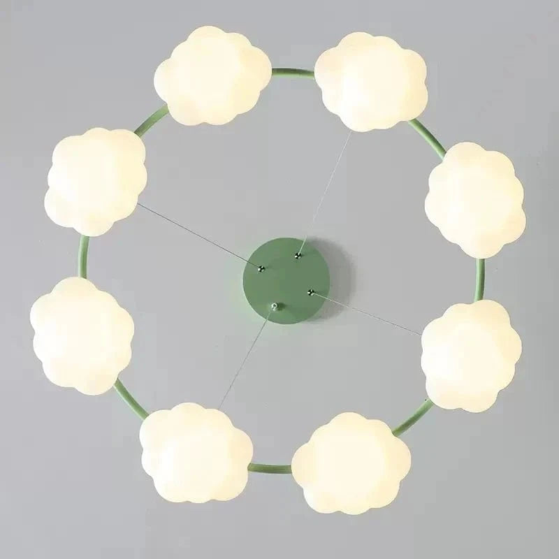 Lustre nuage vert télécommandé pour salle à manger | Marco Lucetti