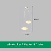 Lustre nuage vert télécommandé pour salle à manger | Marco Lucetti Blanc 2 Lumières / 3 Température de couleur