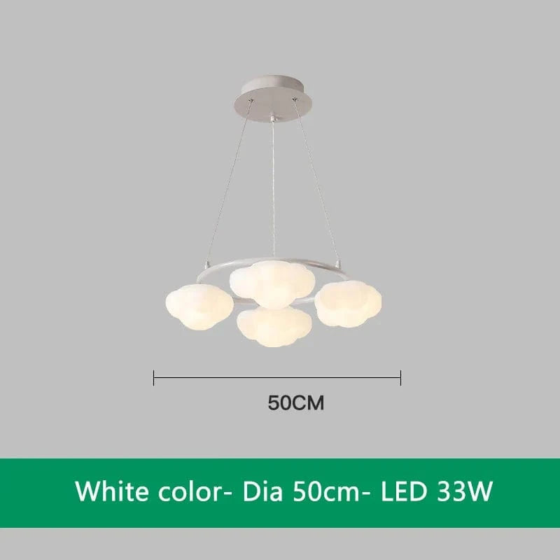 Lustre nuage vert télécommandé pour salle à manger | Marco Lucetti Blanc 4 Lumières / 3 Température de couleur