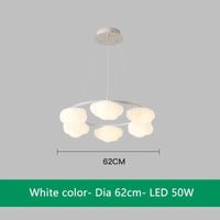 Lustre nuage vert télécommandé pour salle à manger | Marco Lucetti Blanc 6 Lumières / 3 Température de couleur