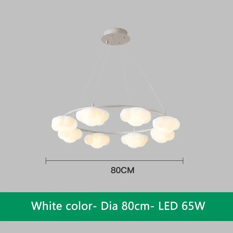 Lustre nuage vert télécommandé pour salle à manger | Marco Lucetti Blanc 8 lumières / 3 Température de couleur