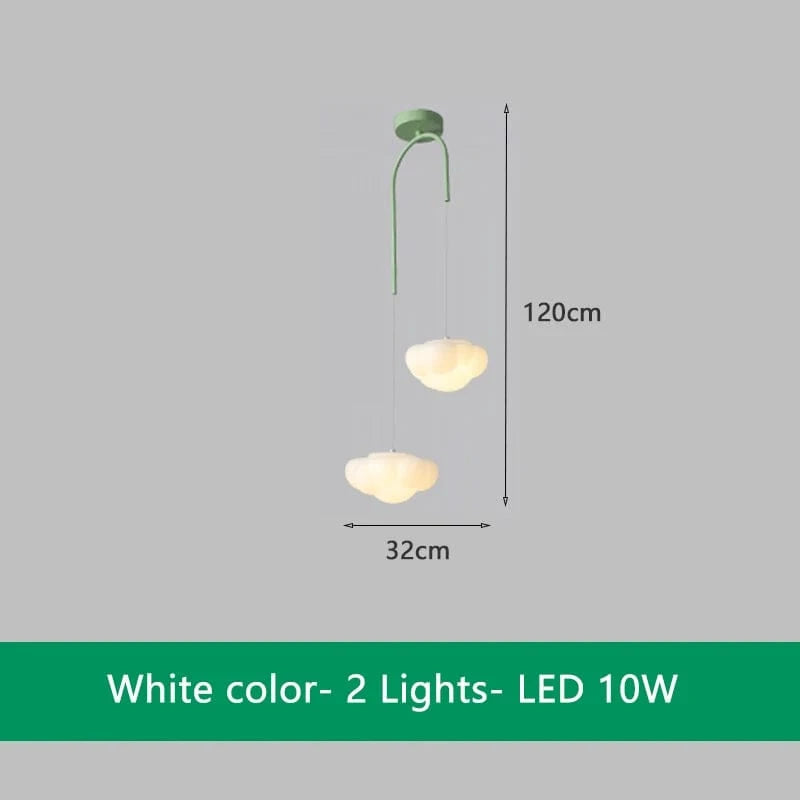 Lustre nuage vert télécommandé pour salle à manger | Marco Lucetti Vert 2 lumières / 3 Température de couleur