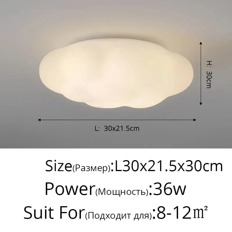 Lustre Nuages Blanc LED - Éclairage Créatif pour Salle À Manger, Chambre D'enfant et Hall | Marco Lucetti Style A 30CM / Blanc chaud Pas de télécommande