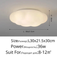 Lustre Nuages Blanc LED - Éclairage Créatif pour Salle À Manger, Chambre D'enfant et Hall | Marco Lucetti Style A 30CM / Blanc chaud Pas de télécommande