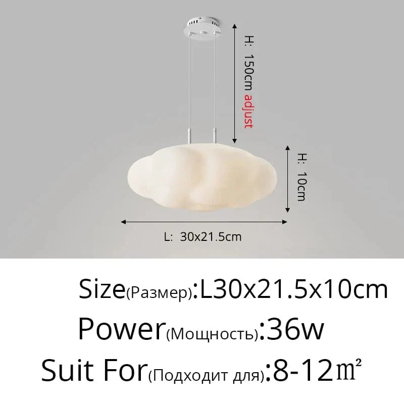 Lustre Nuages Blanc LED - Éclairage Créatif pour Salle À Manger, Chambre D'enfant et Hall | Marco Lucetti Style B 30CM / Blanc chaud Pas de télécommande