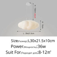 Lustre Nuages Blanc LED - Éclairage Créatif pour Salle À Manger, Chambre D'enfant et Hall | Marco Lucetti Style B 30CM / Blanc chaud Pas de télécommande