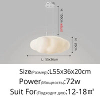 Lustre Nuages Blanc LED - Éclairage Créatif pour Salle À Manger, Chambre D'enfant et Hall | Marco Lucetti Style B 55CM / Blanc froid Pas de télécommande