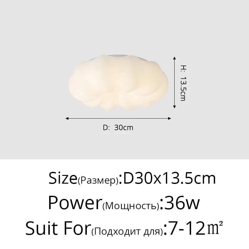 Lustre Nuages Blanc LED - Éclairage Créatif pour Salle À Manger, Chambre D'enfant et Hall | Marco Lucetti Style E 30CM / Blanc chaud Pas de télécommande