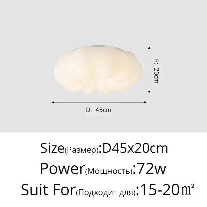 Lustre Nuages Blanc LED - Éclairage Créatif pour Salle À Manger, Chambre D'enfant et Hall | Marco Lucetti Style E 45CM / Luminosité variable