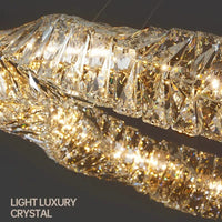 Lustre Or Dimmable avec anneau de lumière LED en cristal pour maison moderne de luxe | Marco Lucetti