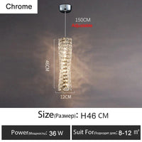 Lustre Or Dimmable avec anneau de lumière LED en cristal pour maison moderne de luxe | Marco Lucetti Chromé 12 H46CM / Lumière 3 couleurs