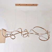 Lustre Or pour un Éclairage Intérieur Moderne | Marco Lucetti Or rose / Longueur 130cm / Blanc froid