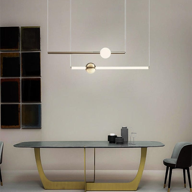 Lustre Orion : Élégance en tubes dorés LED | Marco Lucetti