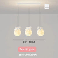 Lustre Ours et Lapin, Idéal pour Salon ou Salle à Manger | Marco Lucetti Ours 3 Lumières / Lumière blanche