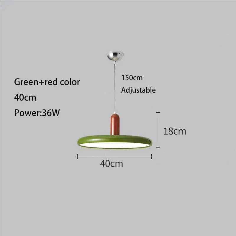 Lustre OVNI Vert Clair Vintage | Marco Lucetti Vert rouge 40cm / 3000K