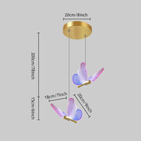 Lustre Papillon LED Moderne pour Chambre à Coucher et Salle à Manger | Marco Lucetti Couleur-Bleu 2têtes / Blanc naturel