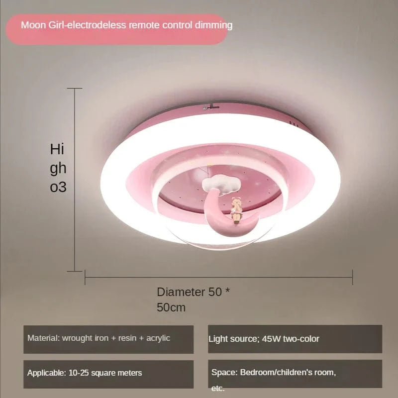 Lustre plafonnier LED Lune Princess pour Chambre d'Enfant | Marco Lucetti Gradation à distance