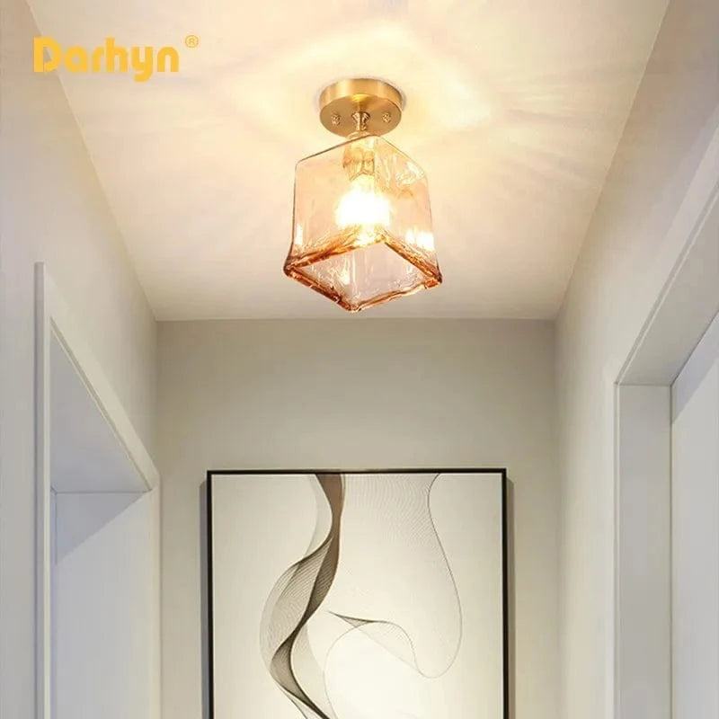 Lustre plafonnier nordique en verre pour Loft et maison industrielle | Marco Lucetti