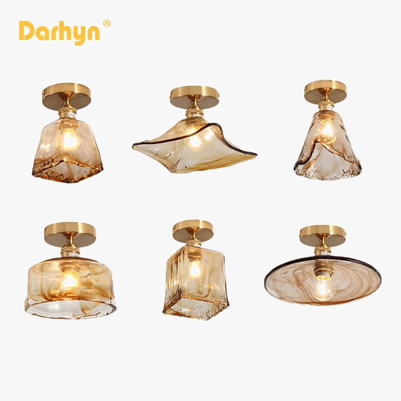 Lustre plafonnier nordique en verre pour Loft et maison industrielle | Marco Lucetti