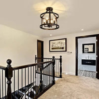 Lustre plafonnier vintage américain pour la maison - Éclairage rétro E14 | Marco Lucetti 4 têtes sans ampoule / CHINE / Noir