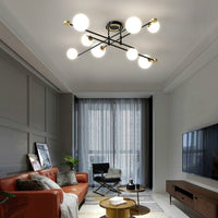 Lustre Poline Noir et Or LED Moderne | Marco Lucetti