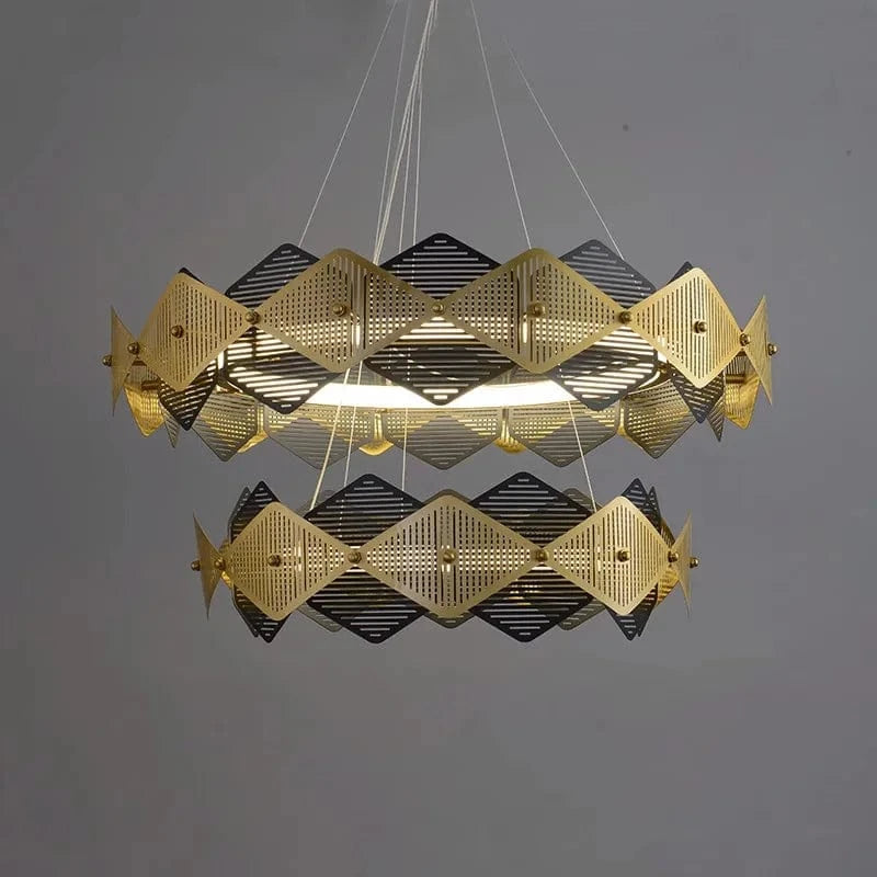 Lustre post-moderne en acier inoxydable avec lampe LED minimalist italienne. | Marco Lucetti