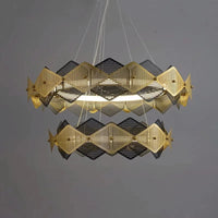 Lustre post-moderne en acier inoxydable : Suspension LED italienne minimaliste | Marco Lucetti