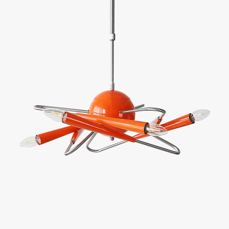 Lustre Post-Moderne Espace Âge - Éclairage Intérieur Décoratif | Marco Lucetti Orange