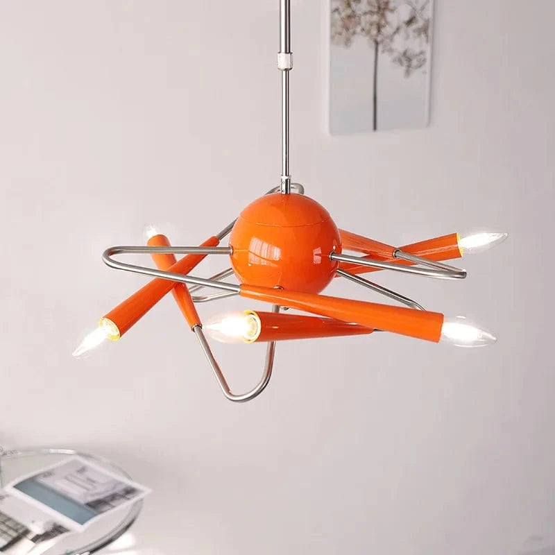 Lustre Post-Moderne Espace Âge - Éclairage Intérieur Décoratif | Marco Lucetti Orange