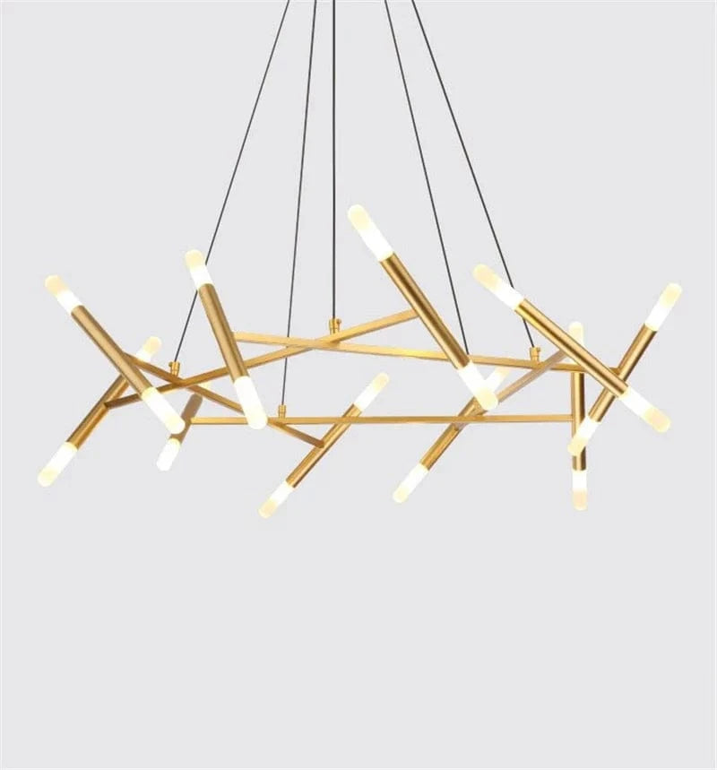 Lustre postmoderne Art créatif avec éclairage LED nordique rétro pour la cuisine, le salon et les restaurants | Marco Lucetti Or / 12têtes