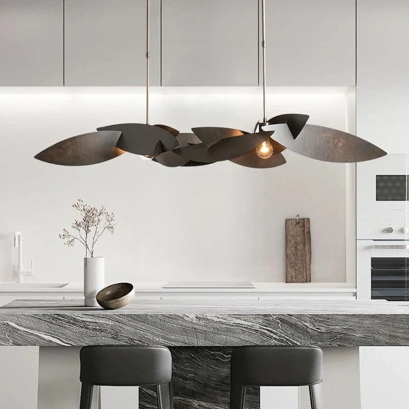 Lustre postmoderne de luxe LED salon éclairage créatif or foncé - Luminaire rectangulaire suspendu - Collection Prestige | Marco Lucetti