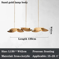 Lustre postmoderne de luxe LED salon éclairage créatif or foncé - Luminaire rectangulaire suspendu - Collection Prestige | Marco Lucetti Corps de lampe doré / 130 cm / Lumière chaude, pas de télécommande