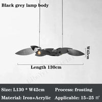 Lustre postmoderne de luxe LED salon éclairage créatif or foncé - Luminaire rectangulaire suspendu - Collection Prestige | Marco Lucetti Corps de lampe gris-noir / 130 cm / Lumière chaude, pas de télécommande