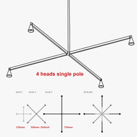 Lustre Postmoderne de Luxe "Sputnik Nordic" pour Décoration d'Intérieur | Marco Lucetti 4 têtes unipolaires